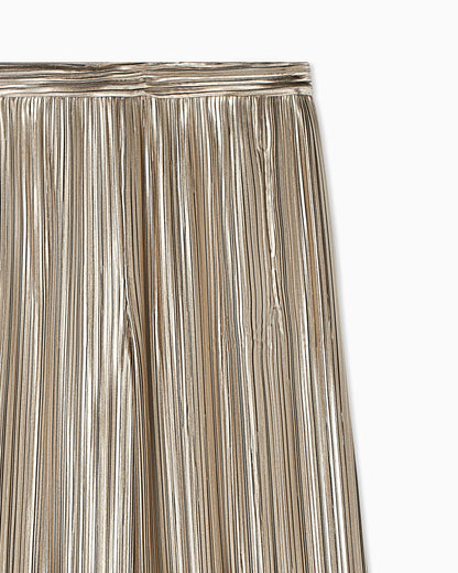 Pleated satin trousers