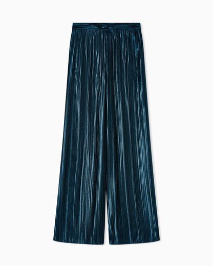 Pleated satin trousers