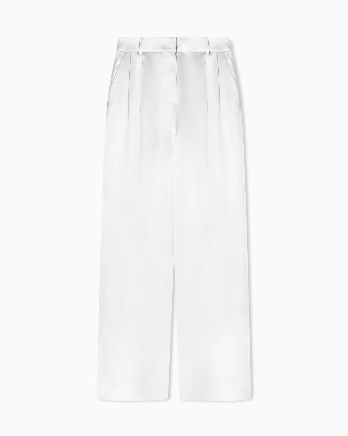 Trousers with pleats in silk satin