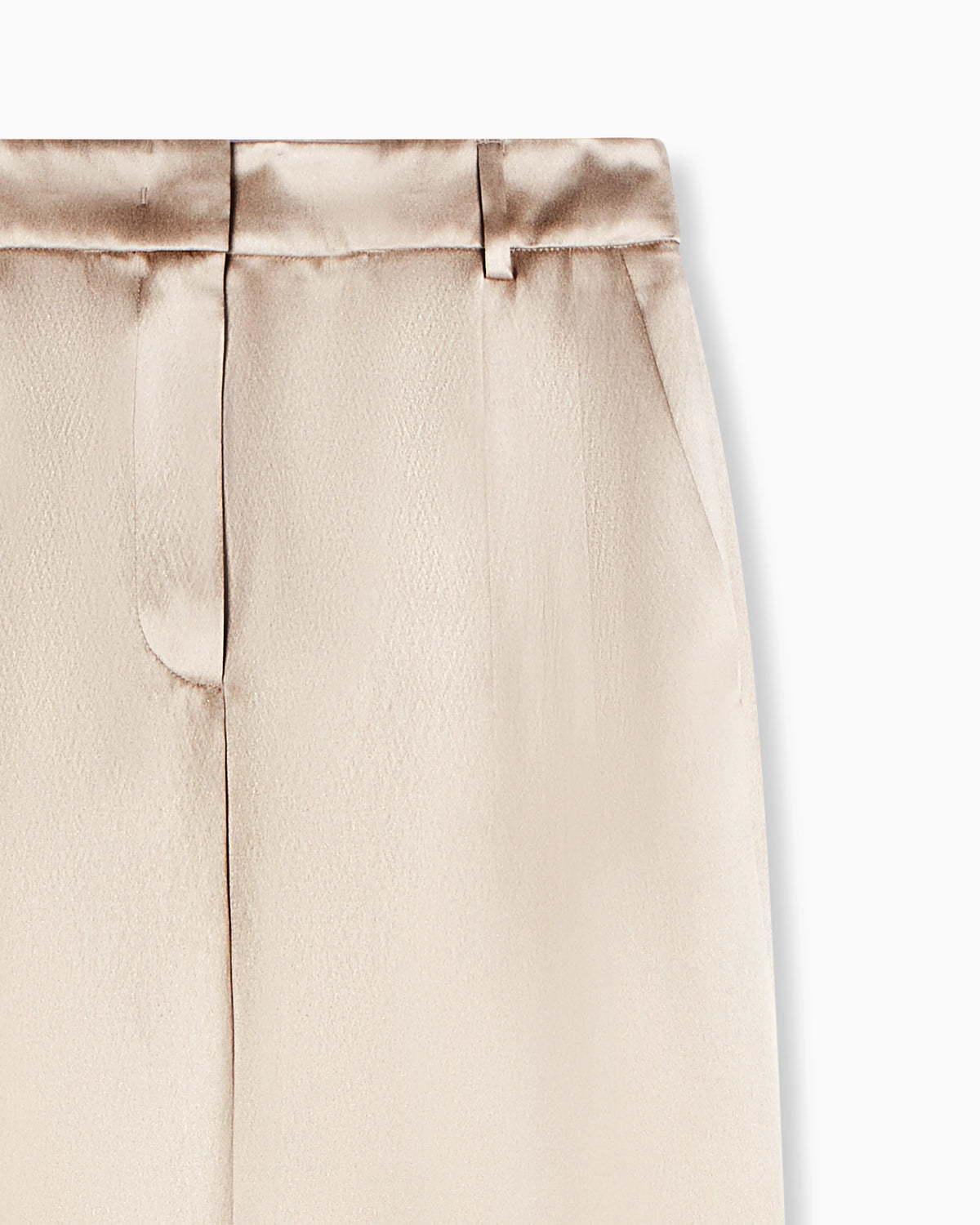 Trousers with pleats in silk satin