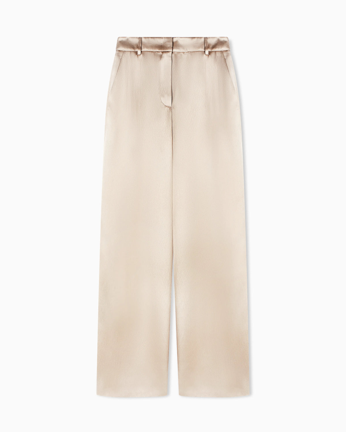 Trousers with pleats in silk satin