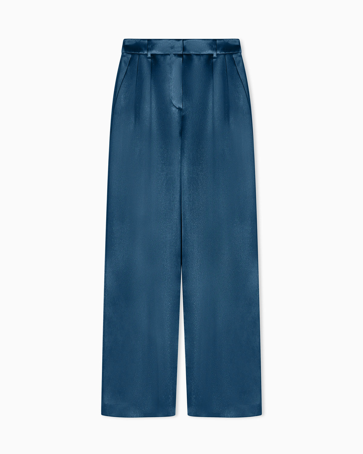Trousers with pleats in silk satin