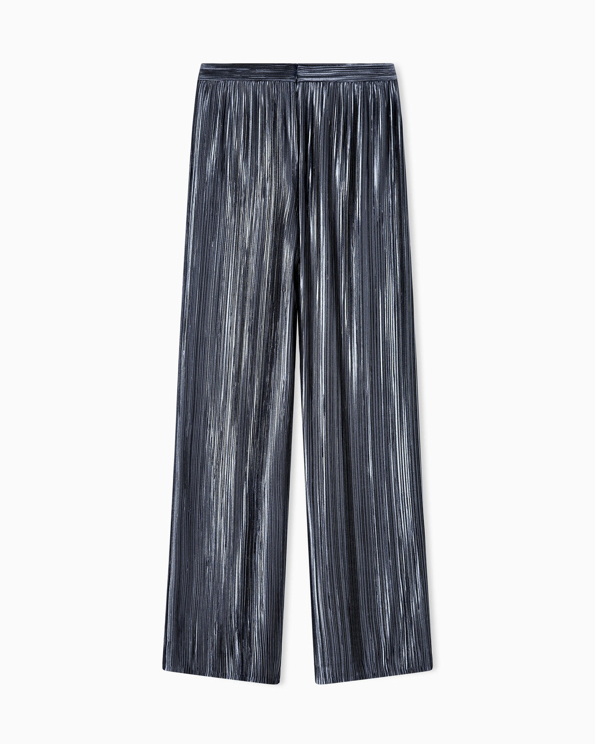 Wide trousers in pleated satin