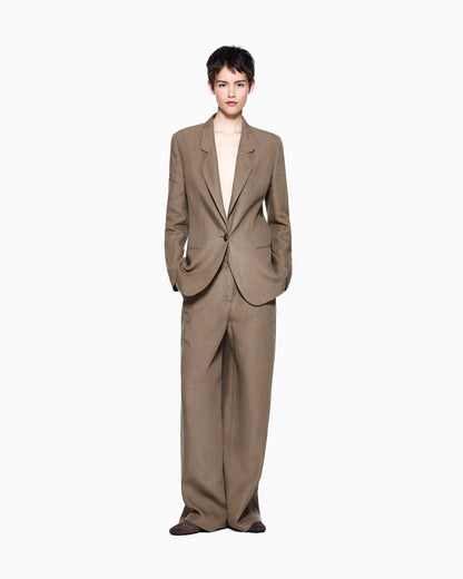 Wide-legged linen trousers