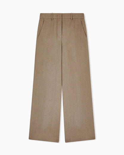 Wide-legged linen trousers