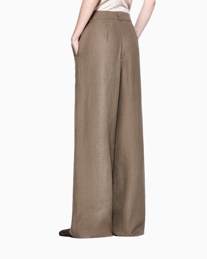 Wide-legged linen trousers
