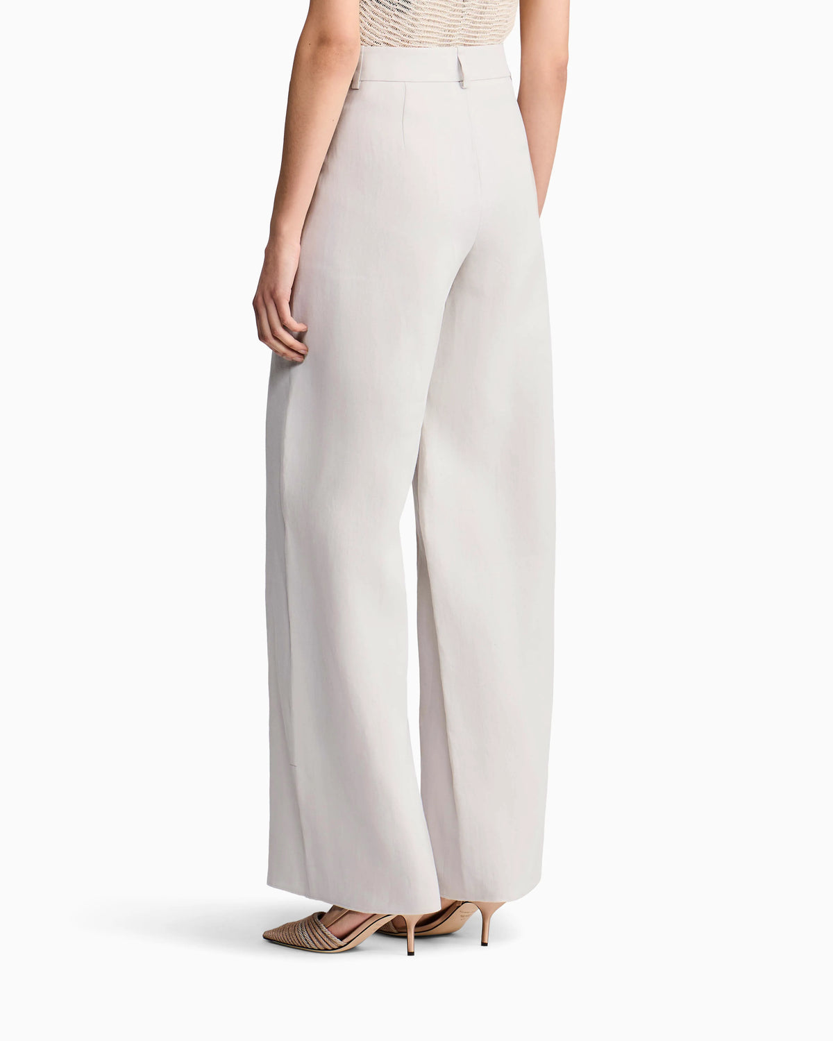 Wide-legged linen trousers