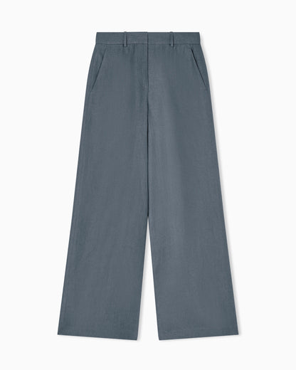 Wide-legged linen trousers