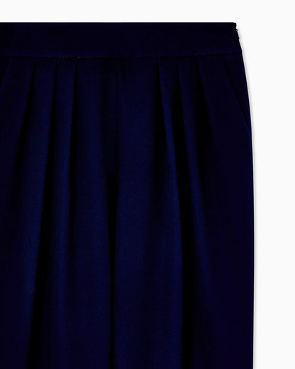 Silk cady trousers with pleats