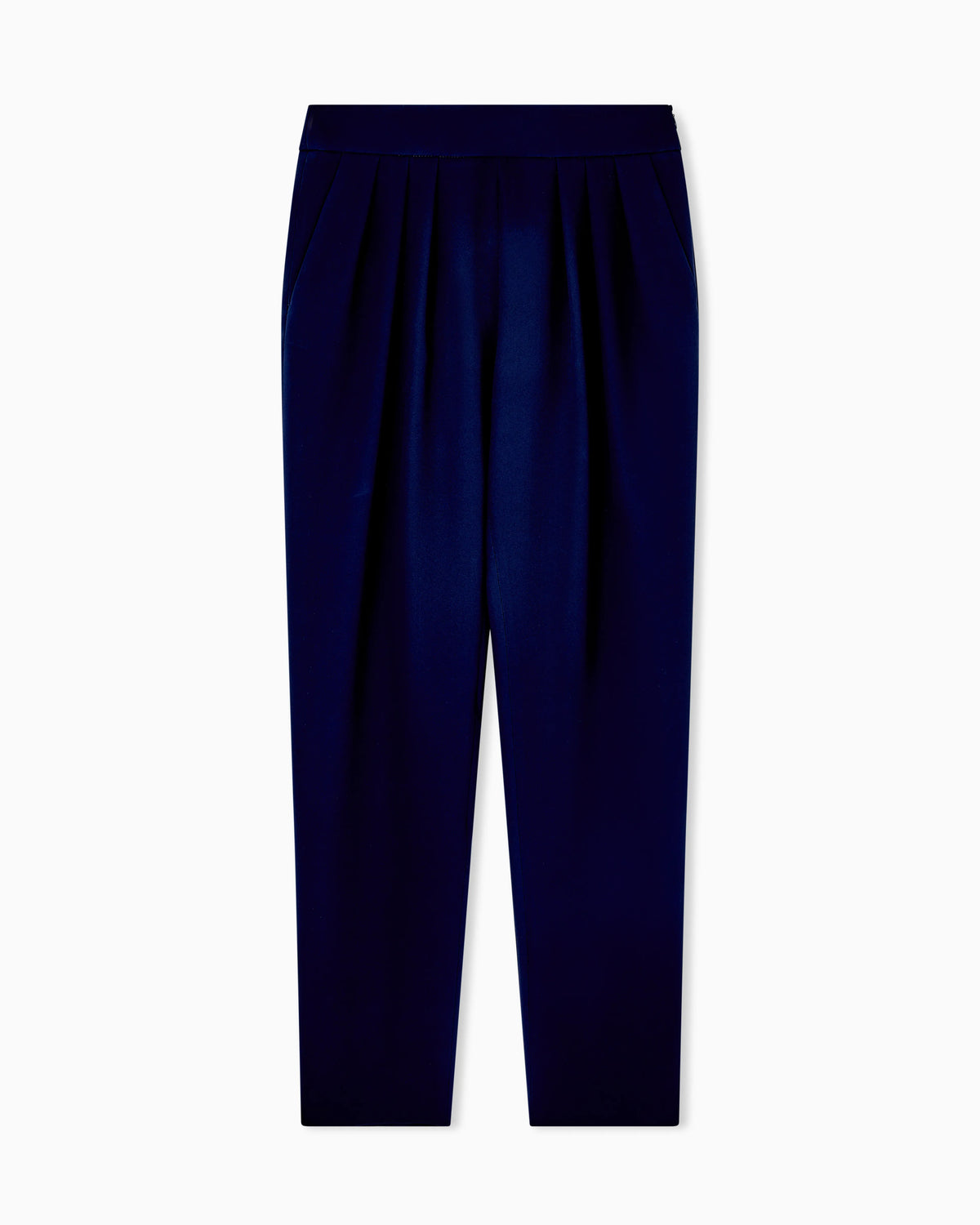 Silk cady trousers with pleats