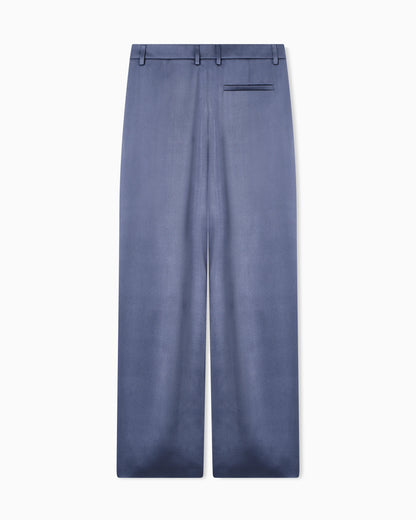 Silk double satin single-pleat trousers