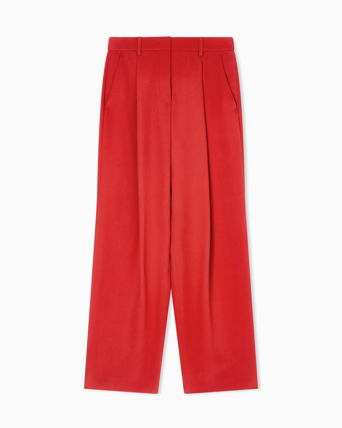 Single-pleat washed silk crêpe trousers