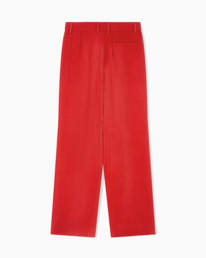 Single-pleat washed silk crêpe trousers