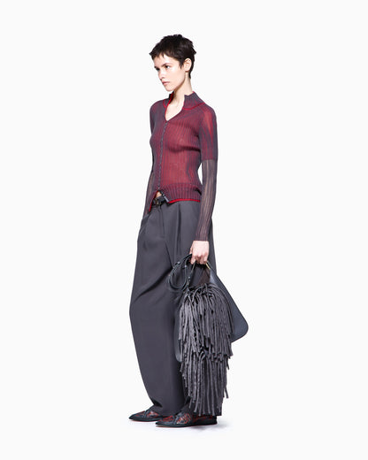 Single-pleat washed silk crêpe trousers