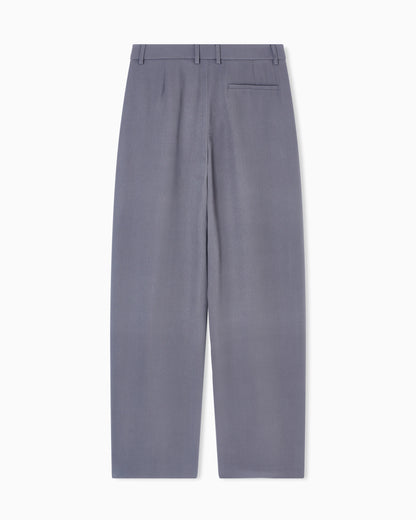 Single-pleat washed silk crêpe trousers