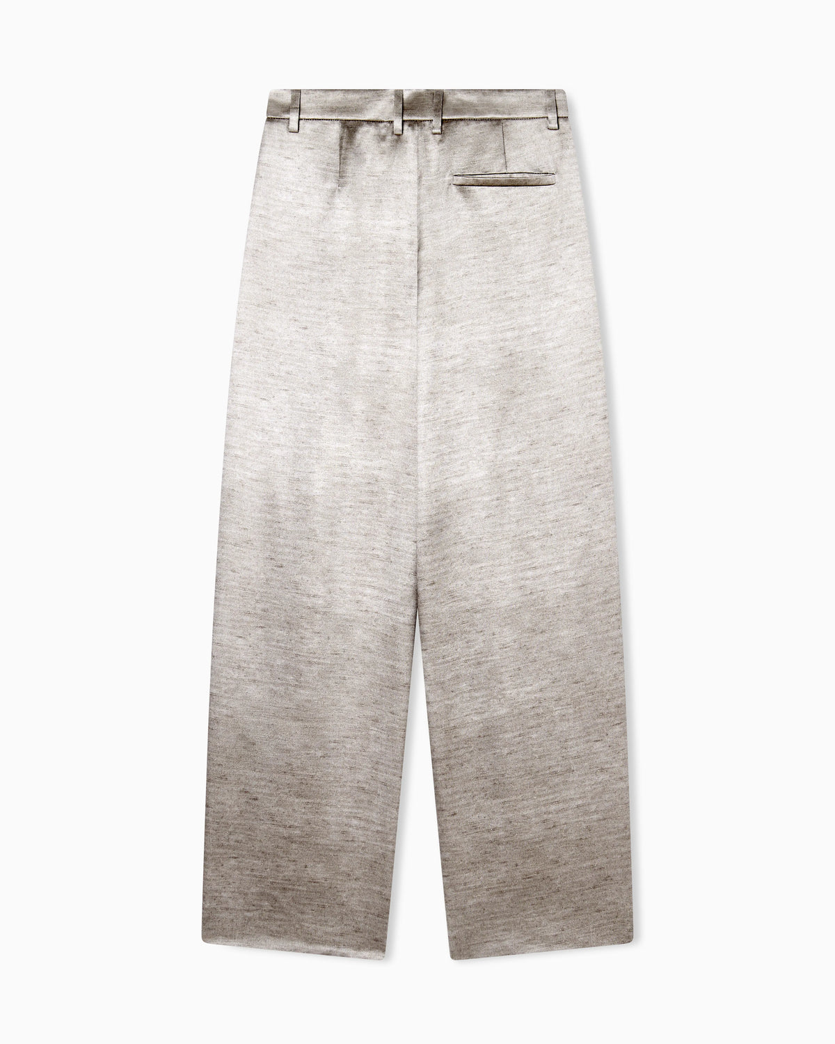 Tussah silk single-pleat trousers