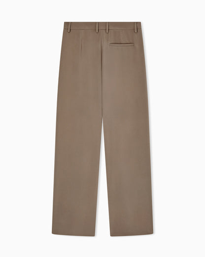 Single-pleat silk crêpe trousers