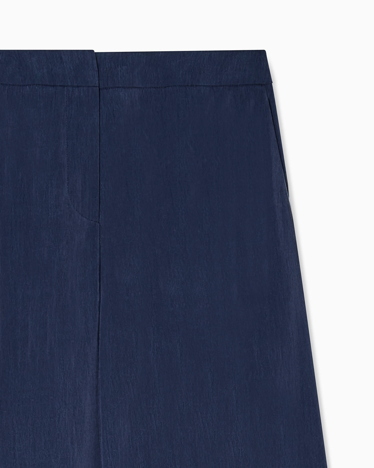 Washed silk trousers with rounded hem