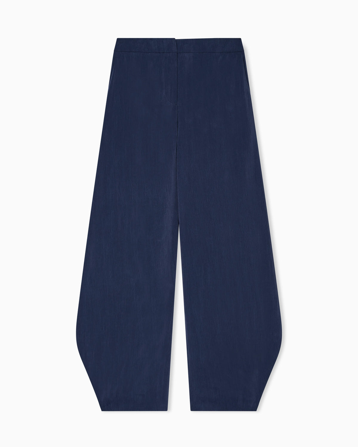 Washed silk trousers with rounded hem