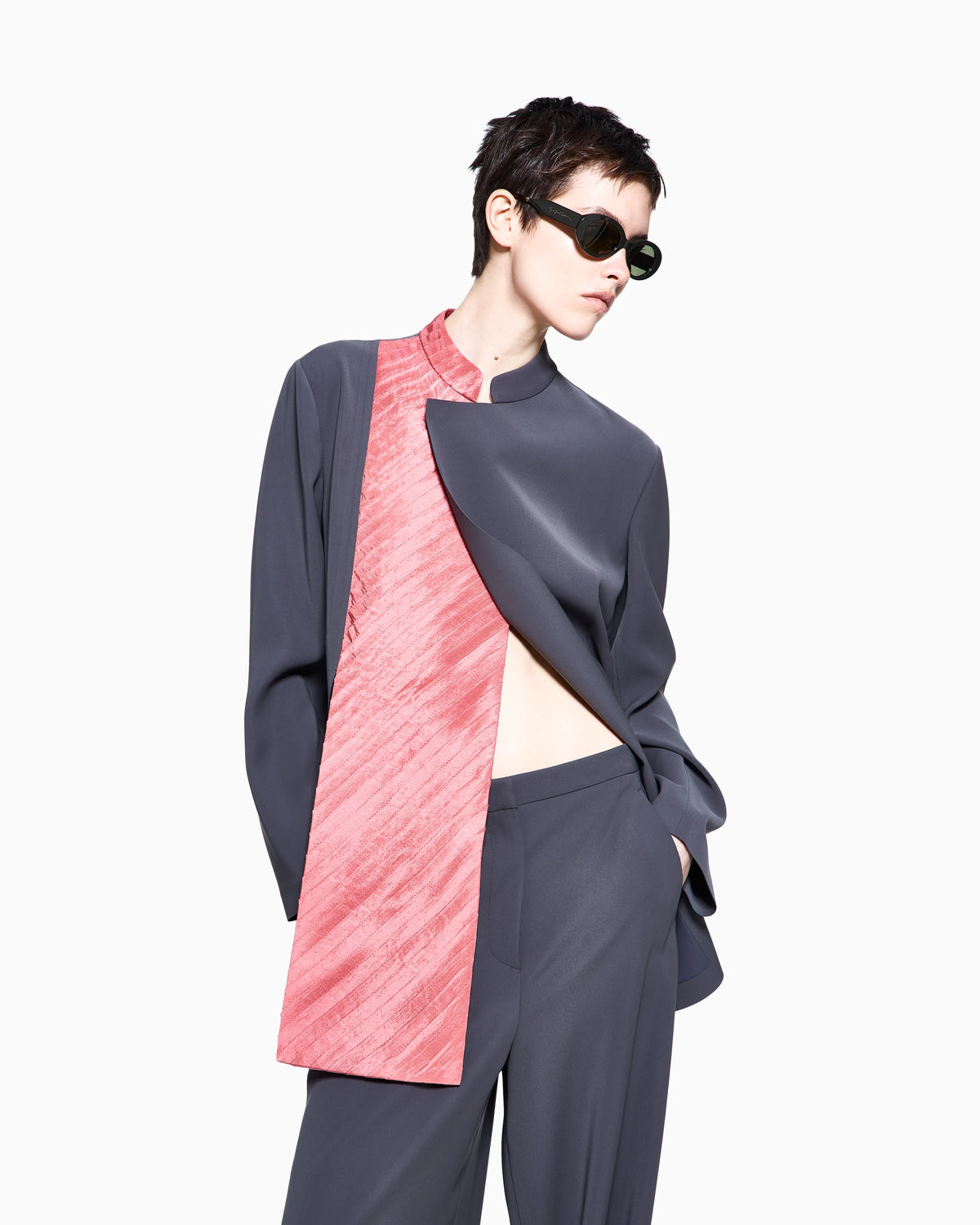 Wide-leg, technical-cady trousers