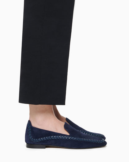 Suede slip-ons with interweaving
