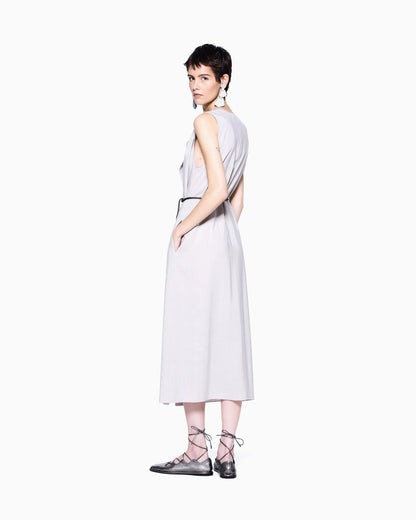 Technical silk shirt dress