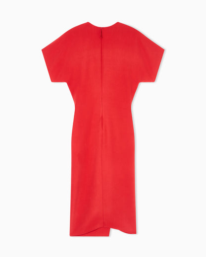 Midi dress in washed silk crêpe