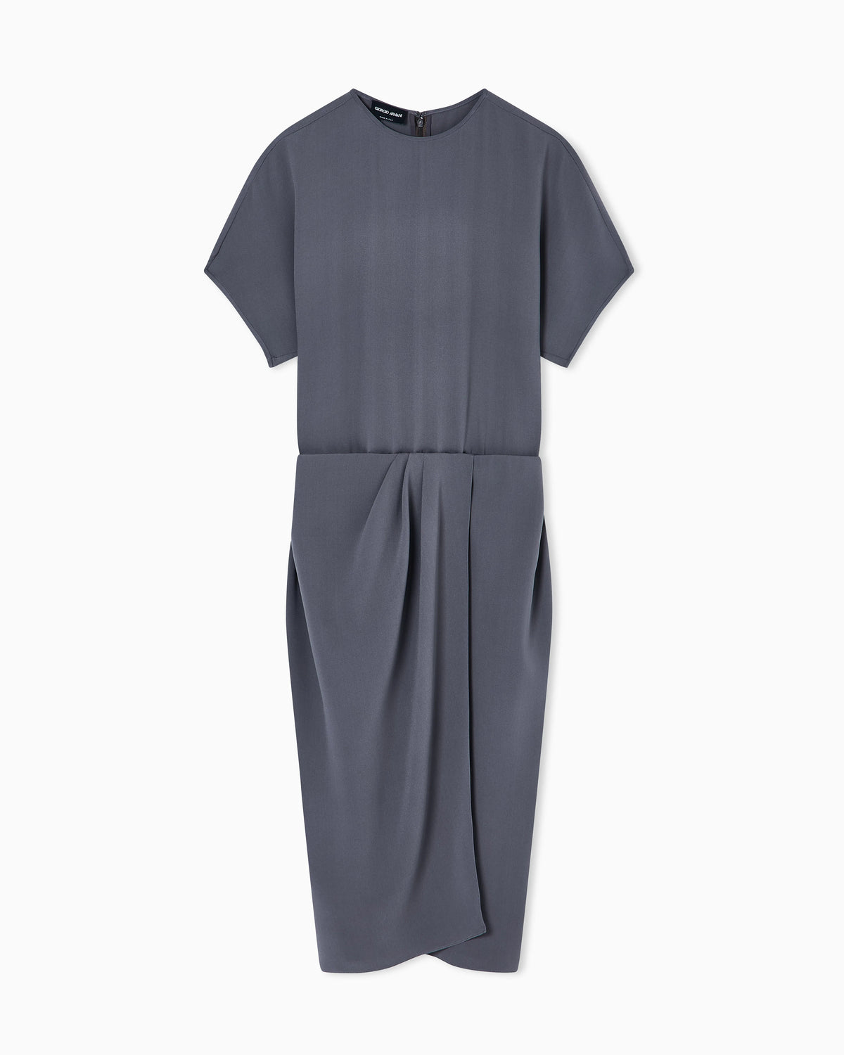 Midi dress in washed silk crêpe