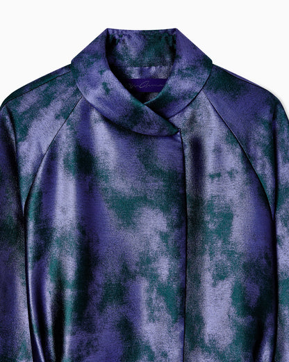 Short jacket in a two-tone silk blend jacquard