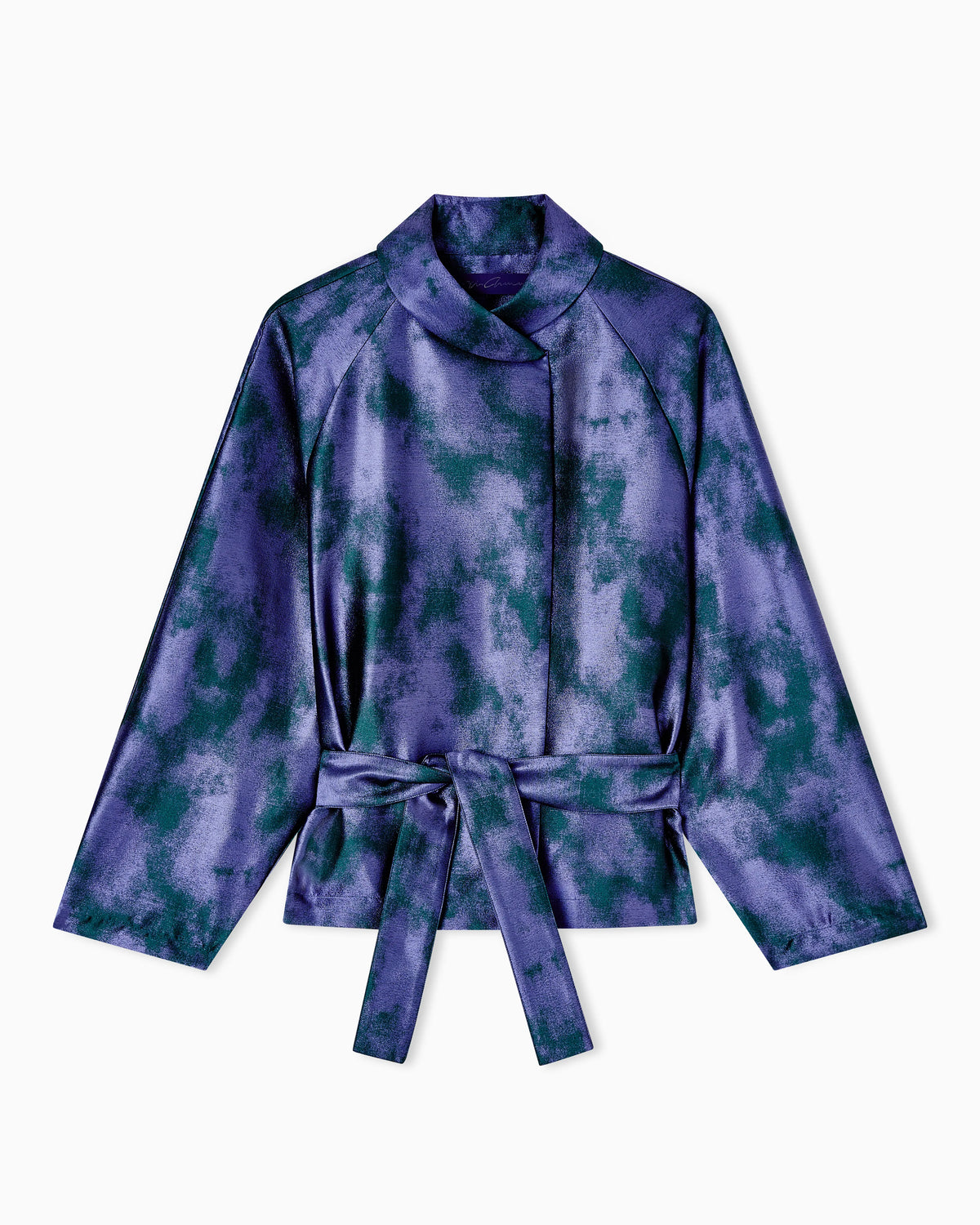 Short jacket in a two-tone silk blend jacquard