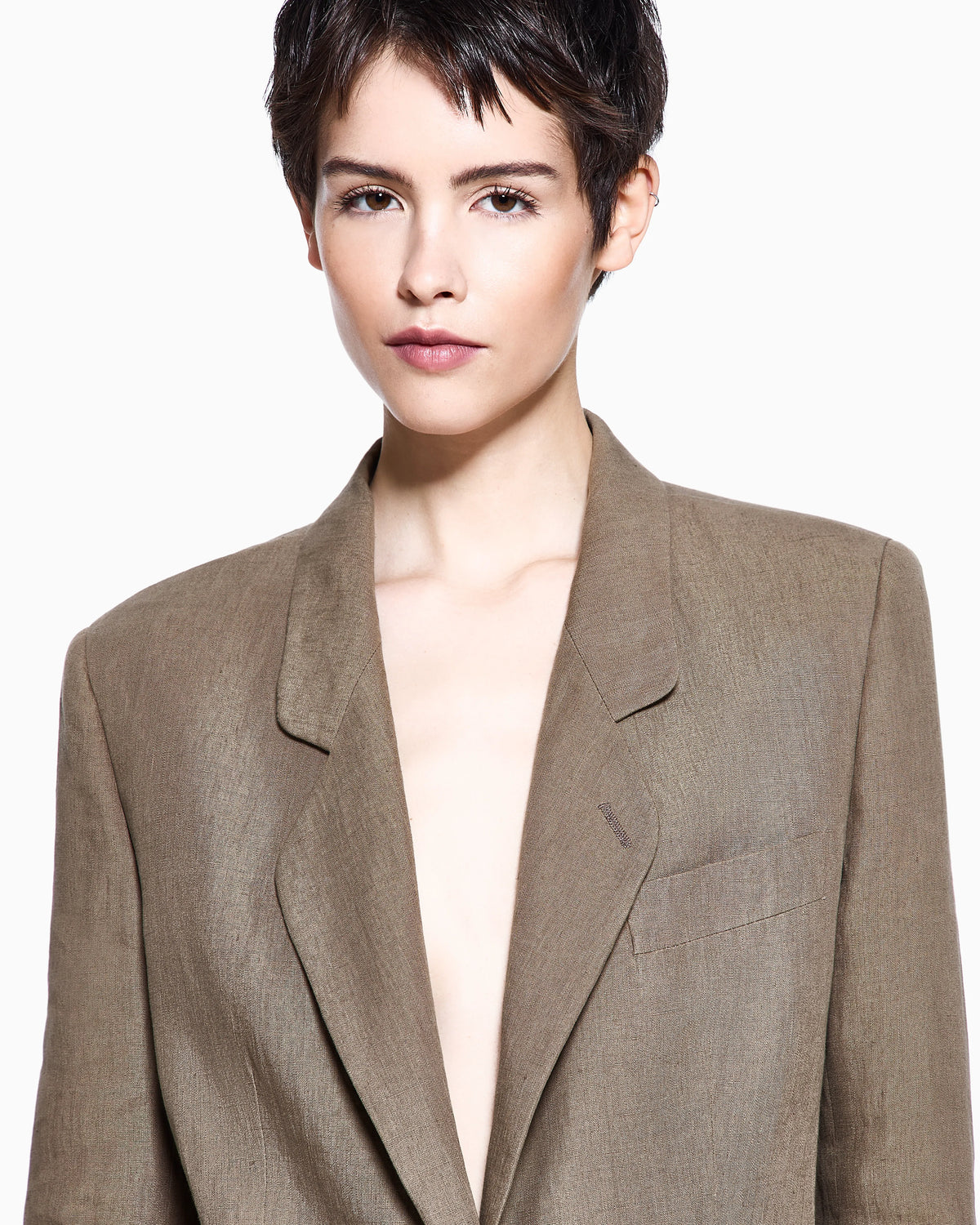 Single-breasted linen jacket