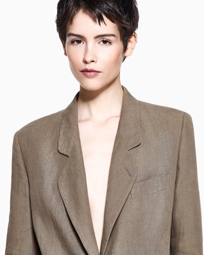 Single-breasted linen jacket