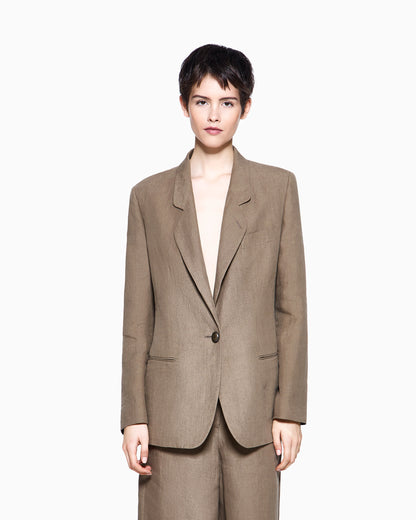 Single-breasted linen jacket