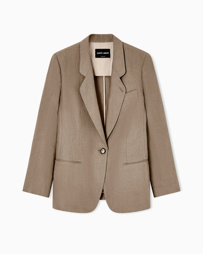 Single-breasted linen jacket