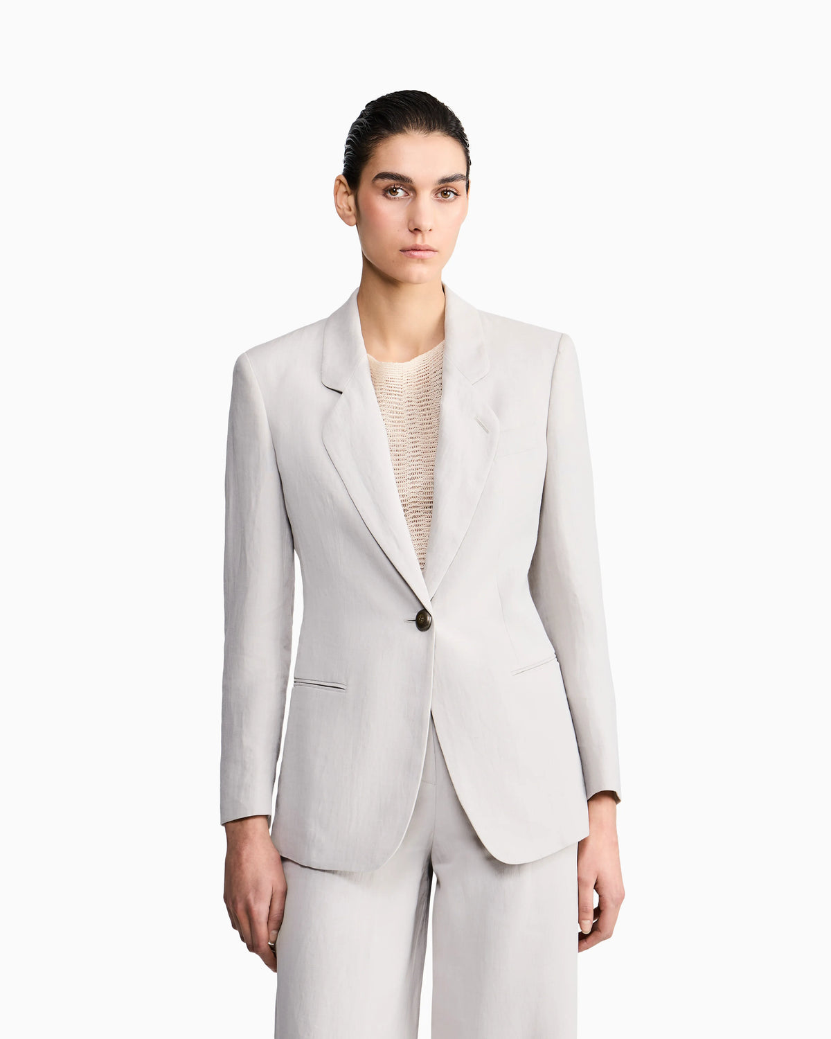 Single-breasted linen jacket