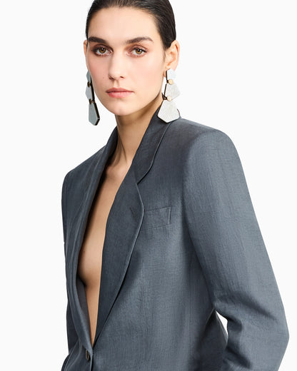 Single-breasted linen jacket