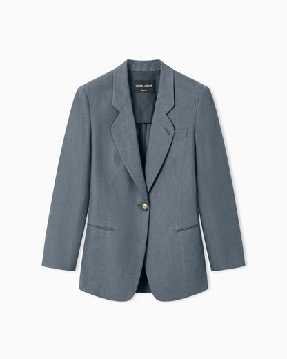 Single-breasted linen jacket