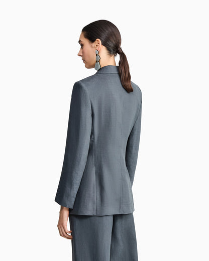 Single-breasted linen jacket