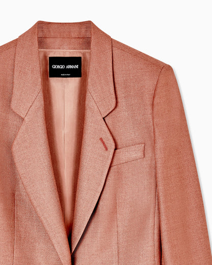 Silk and wool single-breasted jacket