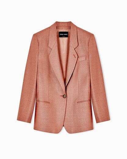 Silk and wool single-breasted jacket