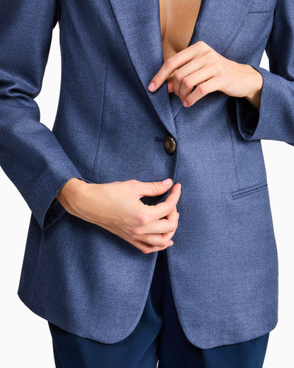 Silk and wool single-breasted jacket
