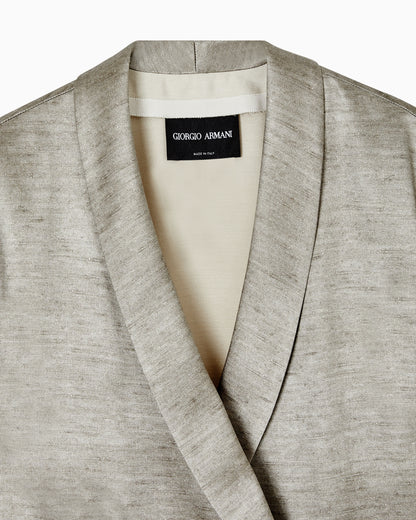 Tussah silk double-breasted jacket
