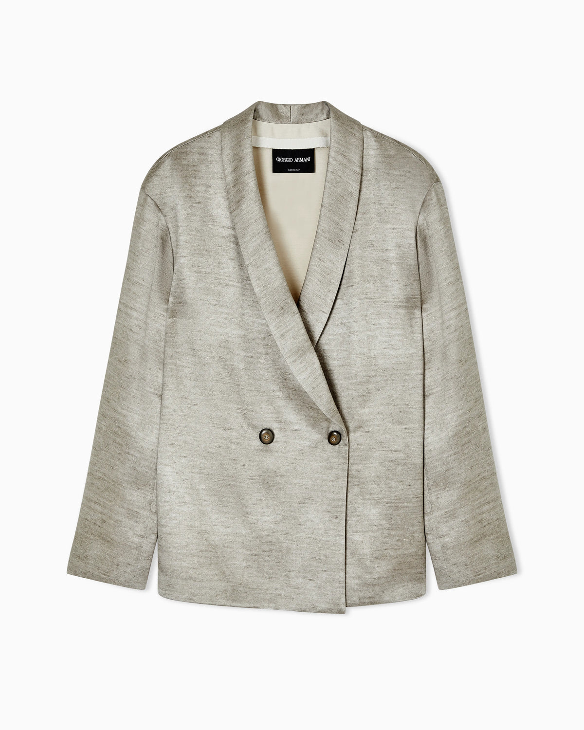 Tussah silk double-breasted jacket