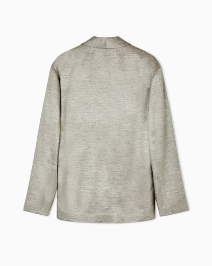 Tussah silk double-breasted jacket