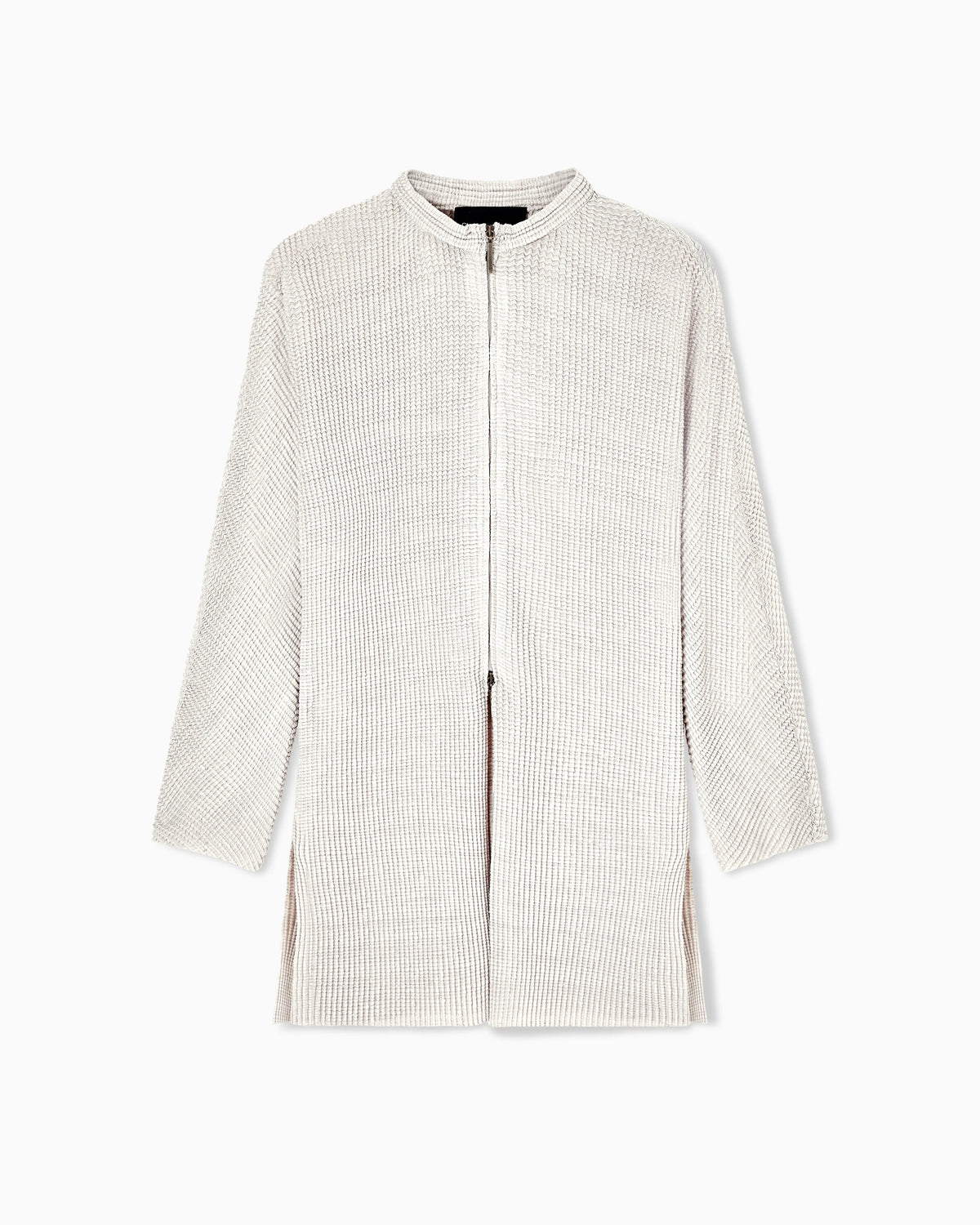 Pleated viscose blend knit jacket