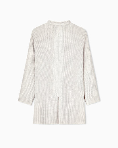 Pleated viscose blend knit jacket