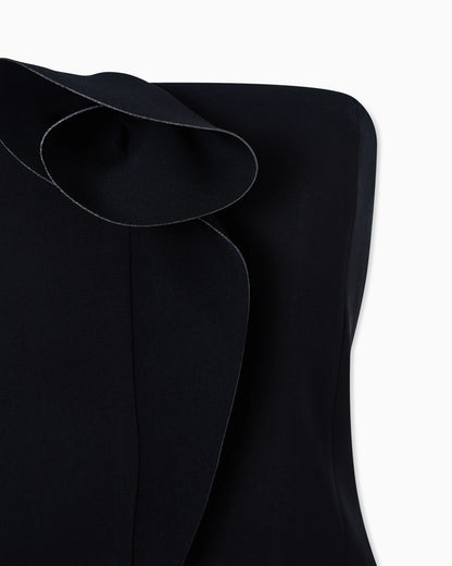 Silk cady bustier top with rose detail