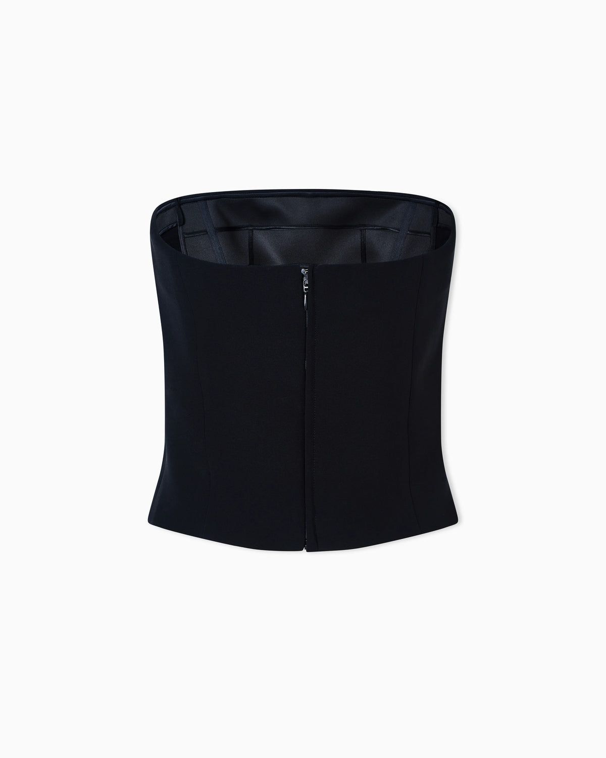 Silk cady bustier top with rose detail