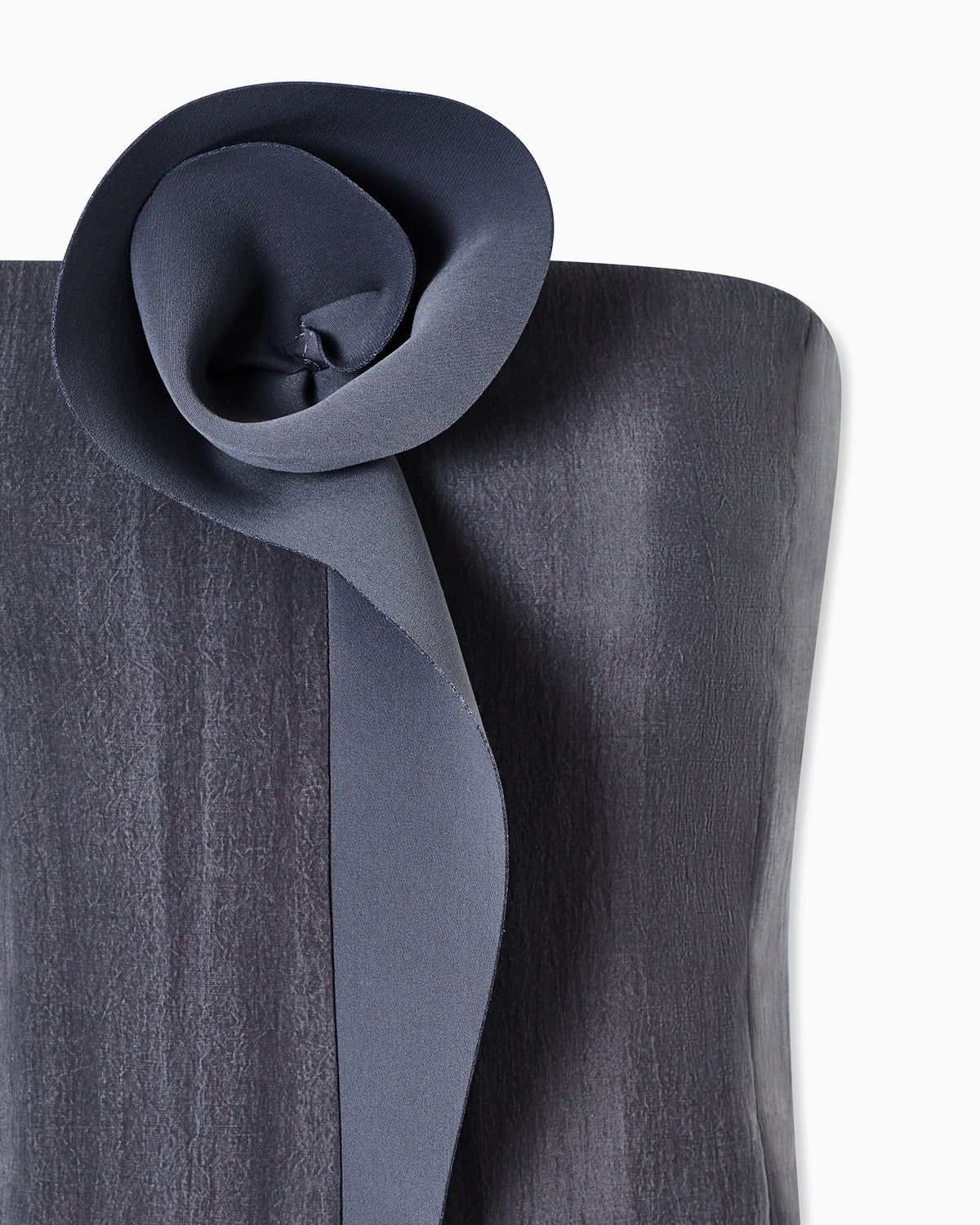 Technical silk top with floral detail