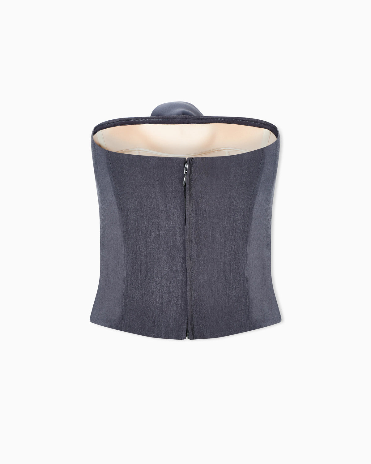 Technical silk top with floral detail
